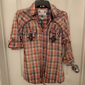 Roar by Affliction, Women's Button-Up Shirt Large